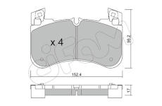 Sada brzdových destiček, kotoučová brzda CIFAM 822-1251-0