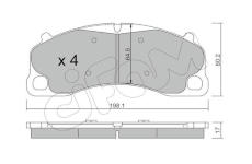 Sada brzdových destiček, kotoučová brzda CIFAM 822-1256-0