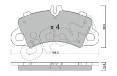 Sada brzdových destiček, kotoučová brzda CIFAM 822-1259-0