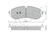 Sada brzdových destiček, kotoučová brzda CIFAM 822-1263-0
