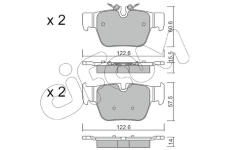 Sada brzdových destiček, kotoučová brzda CIFAM 822-1267-0