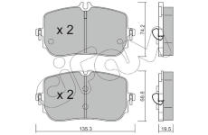 Sada brzdových destiček, kotoučová brzda CIFAM 822-1268-0