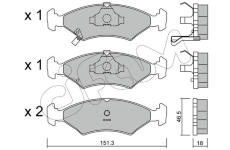 Sada brzdových destiček, kotoučová brzda CIFAM 822-127-0