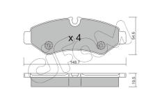 Sada brzdových platničiek kotúčovej brzdy CIFAM 822-1275-0