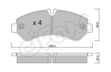 Sada brzdových destiček, kotoučová brzda CIFAM 822-1276-0