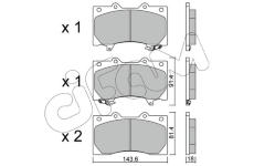 Sada brzdových destiček, kotoučová brzda CIFAM 822-1279-0