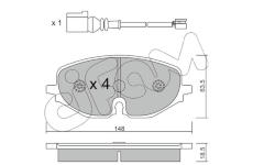 Sada brzdových destiček, kotoučová brzda CIFAM 822-1280-0