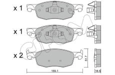 Sada brzdových destiček, kotoučová brzda CIFAM 822-1282-0