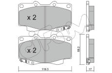Sada brzdových destiček, kotoučová brzda CIFAM 822-129-1