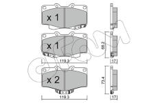 Sada brzdových destiček, kotoučová brzda CIFAM 822-129-2