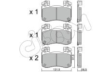 Sada brzdových destiček, kotoučová brzda CIFAM 822-1306-0