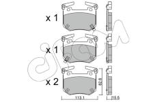 Sada brzdových destiček, kotoučová brzda CIFAM 822-1307-0