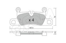 Sada brzdových destiček, kotoučová brzda CIFAM 822-1315-0