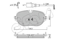 Sada brzdových destiček, kotoučová brzda CIFAM 822-1318-0