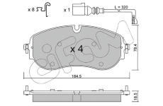 Sada brzdových platničiek kotúčovej brzdy CIFAM 822-1320-0