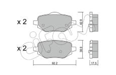 Sada brzdových destiček, kotoučová brzda CIFAM 822-1323-0