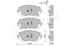 Sada brzdových destiček, kotoučová brzda CIFAM 822-1325-0