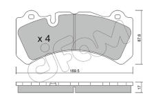 Sada brzdových destiček, kotoučová brzda CIFAM 822-1328-0