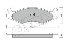 Sada brzdových platničiek kotúčovej brzdy CIFAM 822-133-0