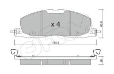 Sada brzdových destiček, kotoučová brzda CIFAM 822-1330-0