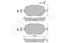 Sada brzdových destiček, kotoučová brzda CIFAM 822-1356-0