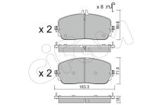 Sada brzdových destiček, kotoučová brzda CIFAM 822-1357-0