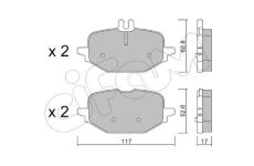 Sada brzdových destiček, kotoučová brzda CIFAM 822-1359-1