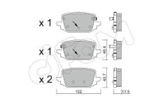 Sada brzdových destiček, kotoučová brzda CIFAM 822-1366-0