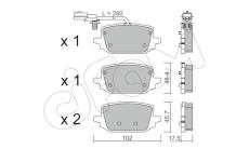 Sada brzdových destiček, kotoučová brzda CIFAM 822-1366-1