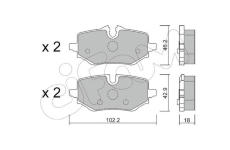 Sada brzdových destiček, kotoučová brzda CIFAM 822-1368-0