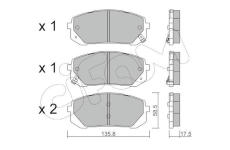 Sada brzdových destiček, kotoučová brzda CIFAM 822-1373-0