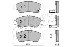 Sada brzdových destiček, kotoučová brzda CIFAM 822-138-0