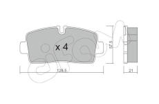 Sada brzdových destiček, kotoučová brzda CIFAM 822-1380-0