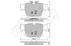 Sada brzdových destiček, kotoučová brzda CIFAM 822-1387-0