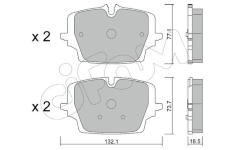 Sada brzdových destiček, kotoučová brzda CIFAM 822-1407-0