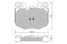 Sada brzdových destiček, kotoučová brzda CIFAM 822-1423-0
