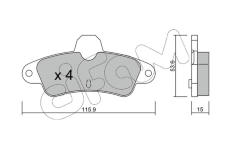 Sada brzdových destiček, kotoučová brzda CIFAM 822-143-0