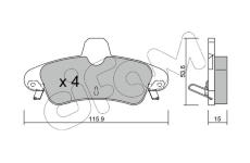 Sada brzdových platničiek kotúčovej brzdy CIFAM 822-143-1