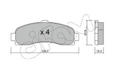 Sada brzdových platničiek kotúčovej brzdy CIFAM 822-145-0