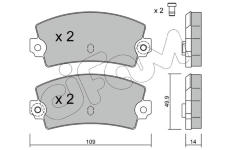 Sada brzdových destiček, kotoučová brzda CIFAM 822-147-1