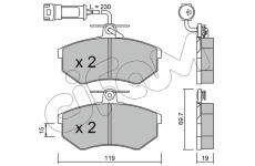 Sada brzdových destiček, kotoučová brzda CIFAM 822-148-1
