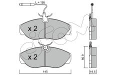 Sada brzdových destiček, kotoučová brzda CIFAM 822-154-0