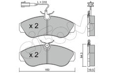 Sada brzdových destiček, kotoučová brzda CIFAM 822-155-1