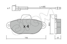 Sada brzdových destiček, kotoučová brzda CIFAM 822-159-0