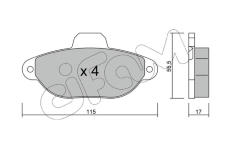 Sada brzdových platničiek kotúčovej brzdy CIFAM 822-159-1