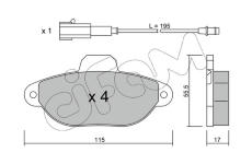 Sada brzdových destiček, kotoučová brzda CIFAM 822-159-2