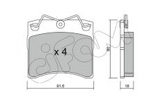 Sada brzdových destiček, kotoučová brzda CIFAM 822-163-0