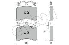 Sada brzdových platničiek kotúčovej brzdy CIFAM 822-163-1