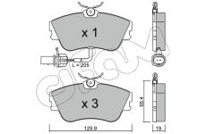 Sada brzdových destiček, kotoučová brzda CIFAM 822-164-1