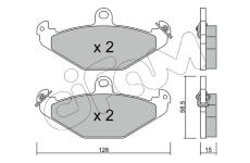 Sada brzdových destiček, kotoučová brzda CIFAM 822-165-0